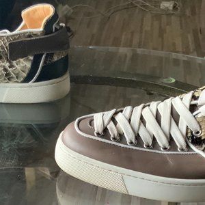 Christian Louboutin Multicolor Python and Leather Terence Low Top Sneakers